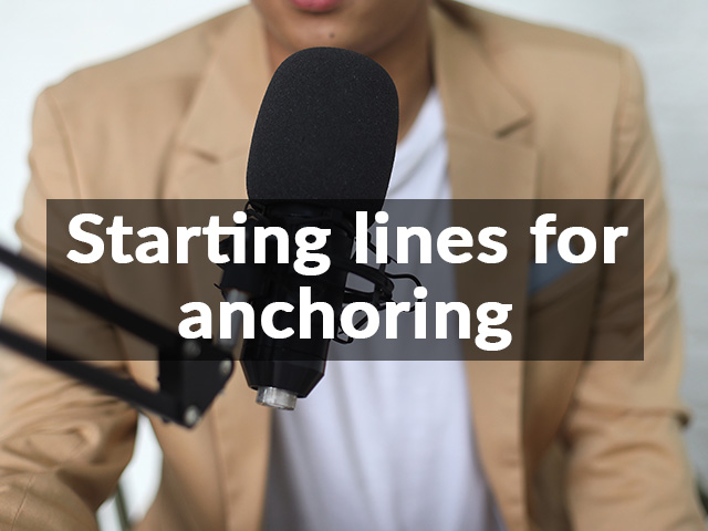 Starting lines for anchoring