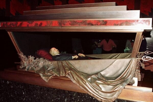 Lenin's body - Lenin's Mausoleum, Moscow, Russia (Image source).